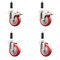 Service Caster 4 Inch 316SS Red Poly Swivel 3/4 Inch Expanding Stem Caster Lock Brake, 2PK SS316TTLEX20S414-PPUB-RED-2-S-2-34 - alternate 1